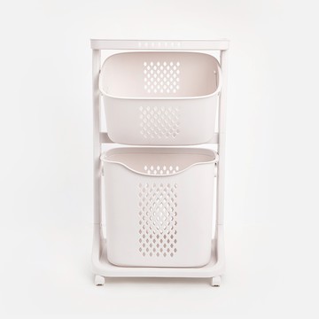 普魯二層洗衣籃附輪子