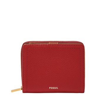 送禮首選 ★ 【FOSSIL】Logan 迷你多功能真皮RFID防盜短夾-紅色 SL7923611【 美國時尚品牌 】 附防塵袋+提袋