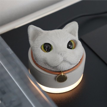 曙MUSE 吊牌貓咪水管下發光水泥燈  送徽章