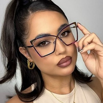 X交叉眼鏡框大框貓眼金屬防藍光平光鏡女個性網紅歐美時尚眼鏡架