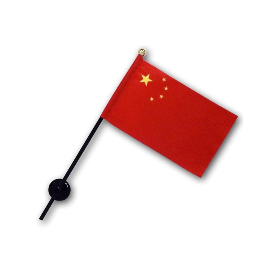 中華人民共和国 中国 国旗 ミニフラッグ ポール 吸盤付き 高級テトロン製 LINEショッピング