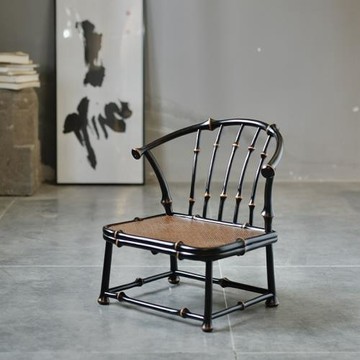 筇竹茶椅 榻榻米茶室家具 迷你手工竹編兒童凳子 靠背椅