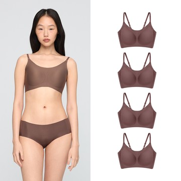 24hrs. 經典款 無感失憶內衣 4件組  可可布朗  均碼