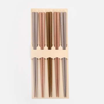 Aoba 原木八角筷5入 混色