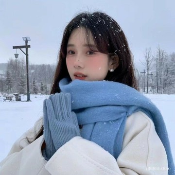 韓版 冬季 多巴胺 脖圍 百搭 加厚 純色 圍巾披肩 圍巾 馬卡龍色 圍脖 聖誕節禮物 披肩圍巾 免運