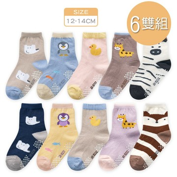 【ONEDER 】日系止滑幼童襪 寶寶止滑短襪12-14cm-6雙組(GK-B230~GK-B234)