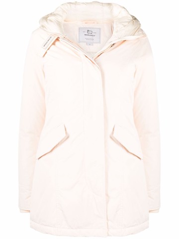 Woolrich - padded short coat - women - Polyester/Polyamide/Feather Down - M - Neutrals