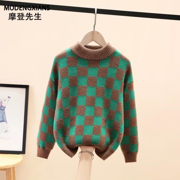 男童毛衣2025新款洋氣加絨加厚兒童水貂絨針織衫中大童男孩上衣潮