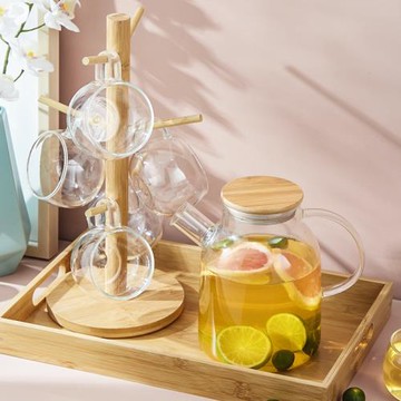 冷水壺套裝耐熱家用玻璃壺客廳涼水杯套裝輕奢北歐涼水壺高溫茶壺