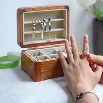 收納盒 首飾盒實木木制首飾收納盒多功能飾品珠寶展示收藏盒復古中式禮物【林之舍】