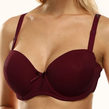 極簡日常．立體飽滿拉提美胸無痕鋼圈內衣(酒紅色) 70B~95D Choco Shop