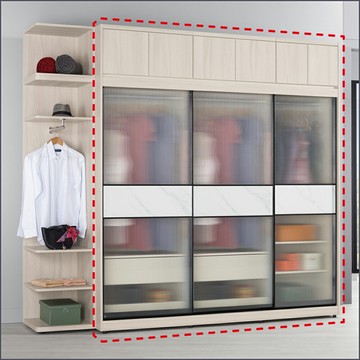 7尺被櫥式鋁框滑門(衣櫥+被櫃)二件式 收納衣櫃 玻璃門衣櫥【149A0389】Leader傢居館149-A213+A213+A209