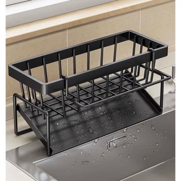 廚房瀝水架水槽置物架放洗碗海綿抹布架子臺面百潔布汲水收納窄邊