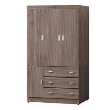 綠活居 朗尼現代風3.9尺四門三抽衣櫃/收納櫃-116x56x196cm免組