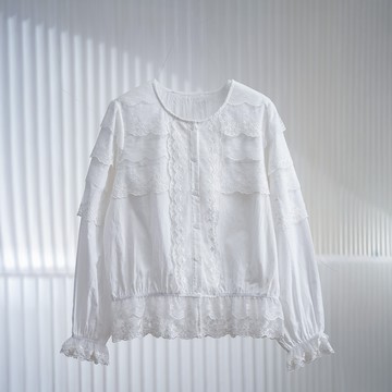 日系重工層疊蕾絲襯衫110435