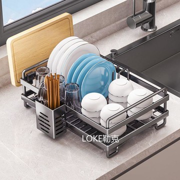 瀝水碗架304不銹鋼家用碗碟收納架廚房臺面多功能放碗盤筷置物架 y806