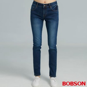 BOBSON 女款低腰保暖紗刷毛小直筒褲( 8175-52  )