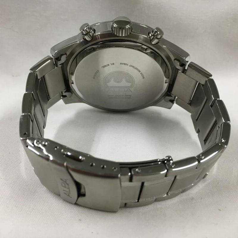 中古】アルバ クロノグラフ メンズ腕時計 ブラック クオーツ 中古】アルバ クロノグラフ メンズ腕時計 ブラック クオーツ