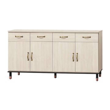 文創集 洛里奇5.3尺四門四抽低餐櫃-160x41x82cm免組