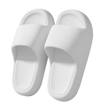 EVA 踩屎感超厚休閒拖鞋  38-39  奶油白