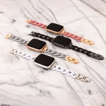 【NINE WEST】Apple watch 質感鍊條蘋果錶帶 莫蘭迪灰 38/40/41mm