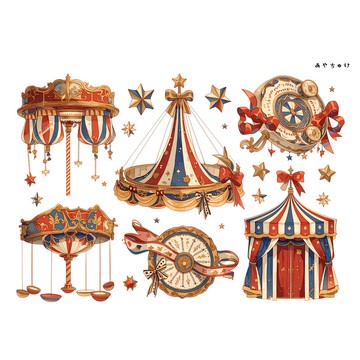 【6 月新品】20-134-0106 裁切紙 馬戲團風格