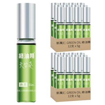新萬仁 GREEN OIL 綠油精 天竺葵滾珠  5g  24件