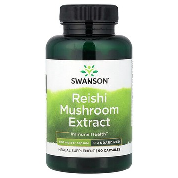 Swanson Vitamins, 靈芝提取物，標準化，500 毫克，90 粒膠囊