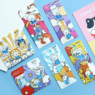 磁性金屬書籤組合 卡通書籤夾 可愛對折磁鐵 書籤 文具