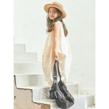 女童裙子夏天洋氣花苞裙夏裝2025新款高級感連衣裙網紅炸街米白色