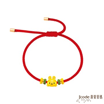 J’code真愛密碼金飾 可愛兔硬金編織手鍊