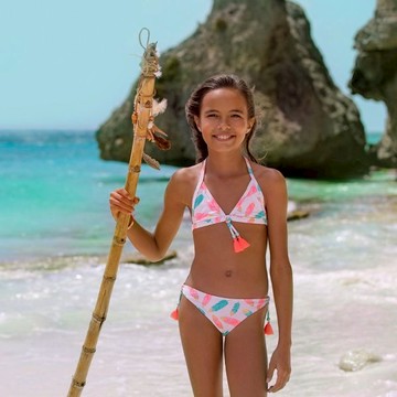 英國｜Sunuva 繽紛羽毛流蘇比基尼 學齡前 - 3~4歲