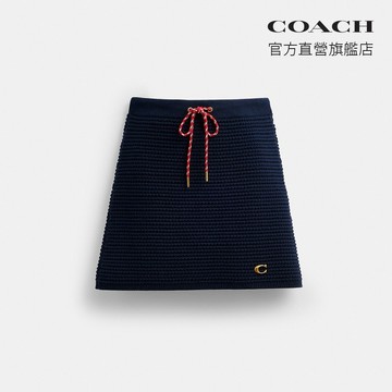 【COACH】 針織半身裙-海軍藍色(CDI67)｜官方直營
