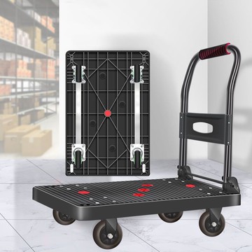 免運 開立發票 平板車 小推車 平板推車 拉貨小推車 折疊小推車 超靜音平板手推車小推車拉貨輕便可折疊搬運車四輪拖車快遞手拉車 特惠/快速發貨