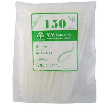 永裕尼龍束帶/白/長150x3.6mm/100入/包