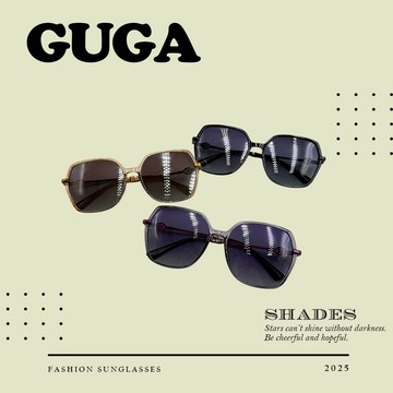 【GUGA】淑女名媛太陽眼鏡 抗UV防曬墨鏡 時尚必備 大框顯臉小 D3045