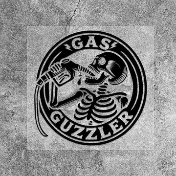 🎃個性搞怪復古骷髏喝油萬聖節汽車油箱蓋貼紙GAS GUZZLER機車貼紙