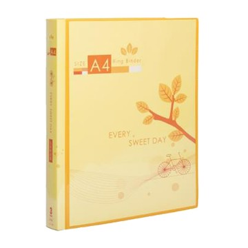 連勤LAN CHYN PP四孔無耳圓型夾/LC-4A/附封面套/黃