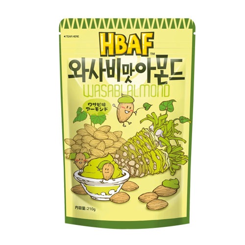 ワサビ味アーモンド(210g) ナッツ ハ二－バタ－ わさび味 おつまみ 韓国お菓子 韓国食品