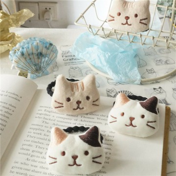 大賀屋 日本 可愛貓髮圈 貓咪髮圈 毛絨髮圈 髮繩 馬尾髮圈 頭繩 髮圈 立體髮圈 三花貓髮圈 髮飾 C00010561