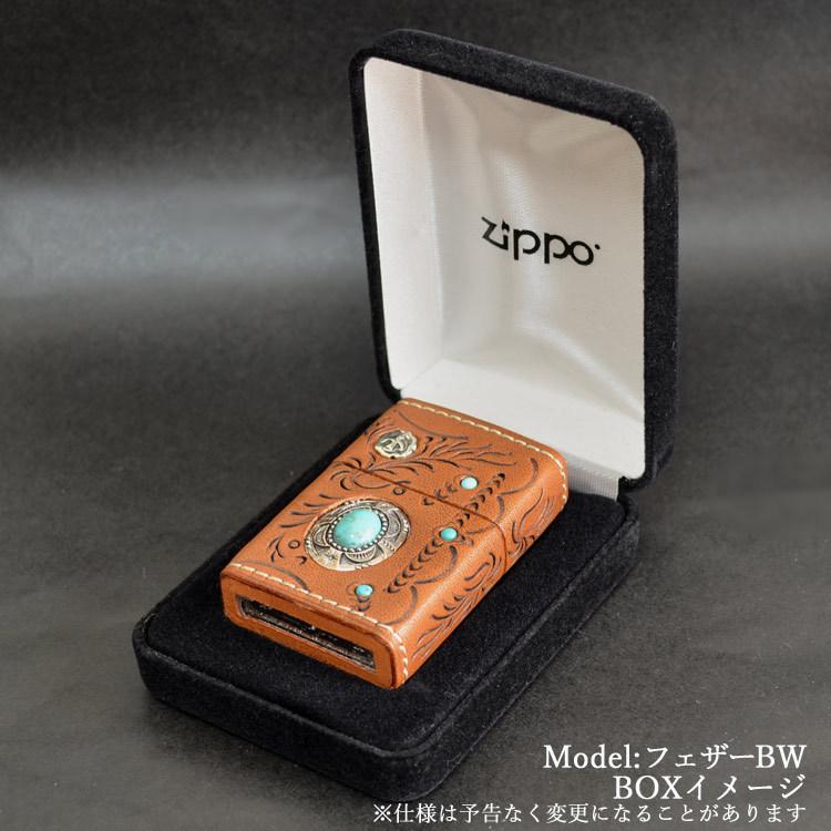 ZIPPO ジッポーライター ジッポライター Indian Spirit インディアンスピリット フェザー革巻きBW