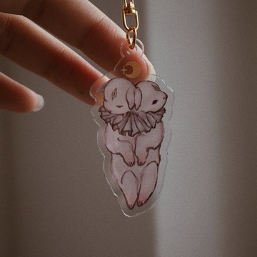 雙頭羊 標本 可層疊搭配的壓克力鑰匙圈