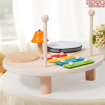 【新店熱銷】打擊樂器幼兒架子鼓音樂臺敲打樂器木質玩具