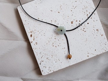 平安扣天然翡翠結繩項鍊・緬甸玉 ・天然石