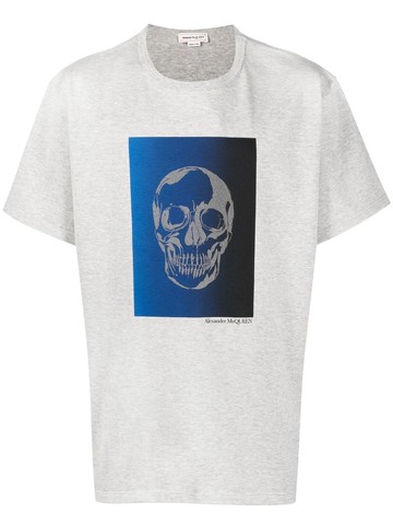 Alexander McQueen - skull-print cotton T-shirt - men - Cotton - L - Grey