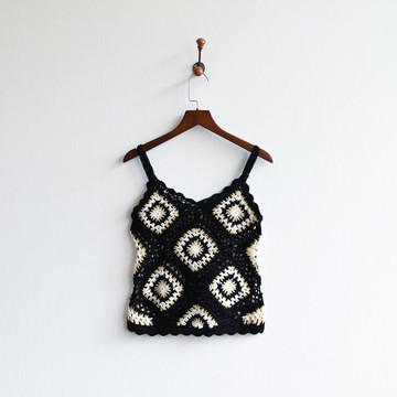 【蛋植物古著】森羅織花細肩帶古著背心上衣