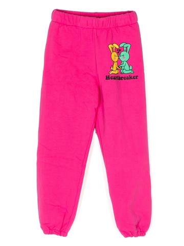 Natasha Zinko Kids - Heartbreakers graphic-print track pants - kids - Cotton/Spandex/Elastane - 10 yrs - Pink