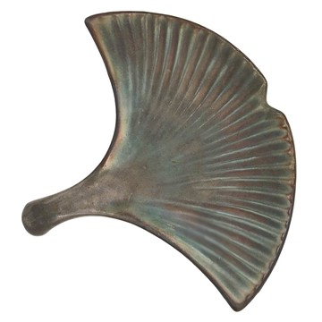 Minoya 美濃燒 銀杏型皿 日本製  銀彩釉  1個