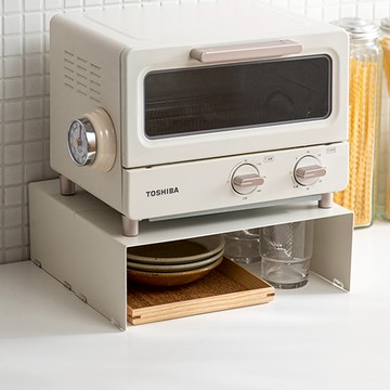 日本 霜山 桌面收納分層置物架 附止滑墊 2入