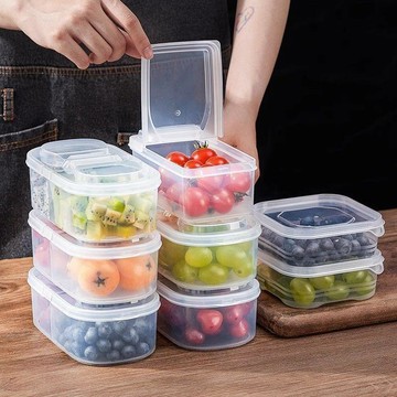 透明水果盒保鮮盒便攜外帶飯盒便當盒冰箱專用擺地攤收納盒